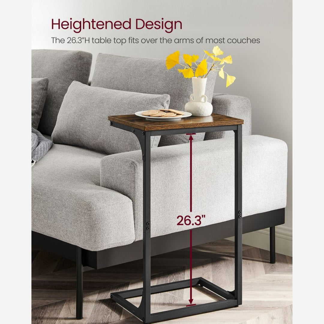 C-formet sidebord med metalstel og justerbare fødder, enkelt eller sæt med to, produktvisning 30 | Noreva Home