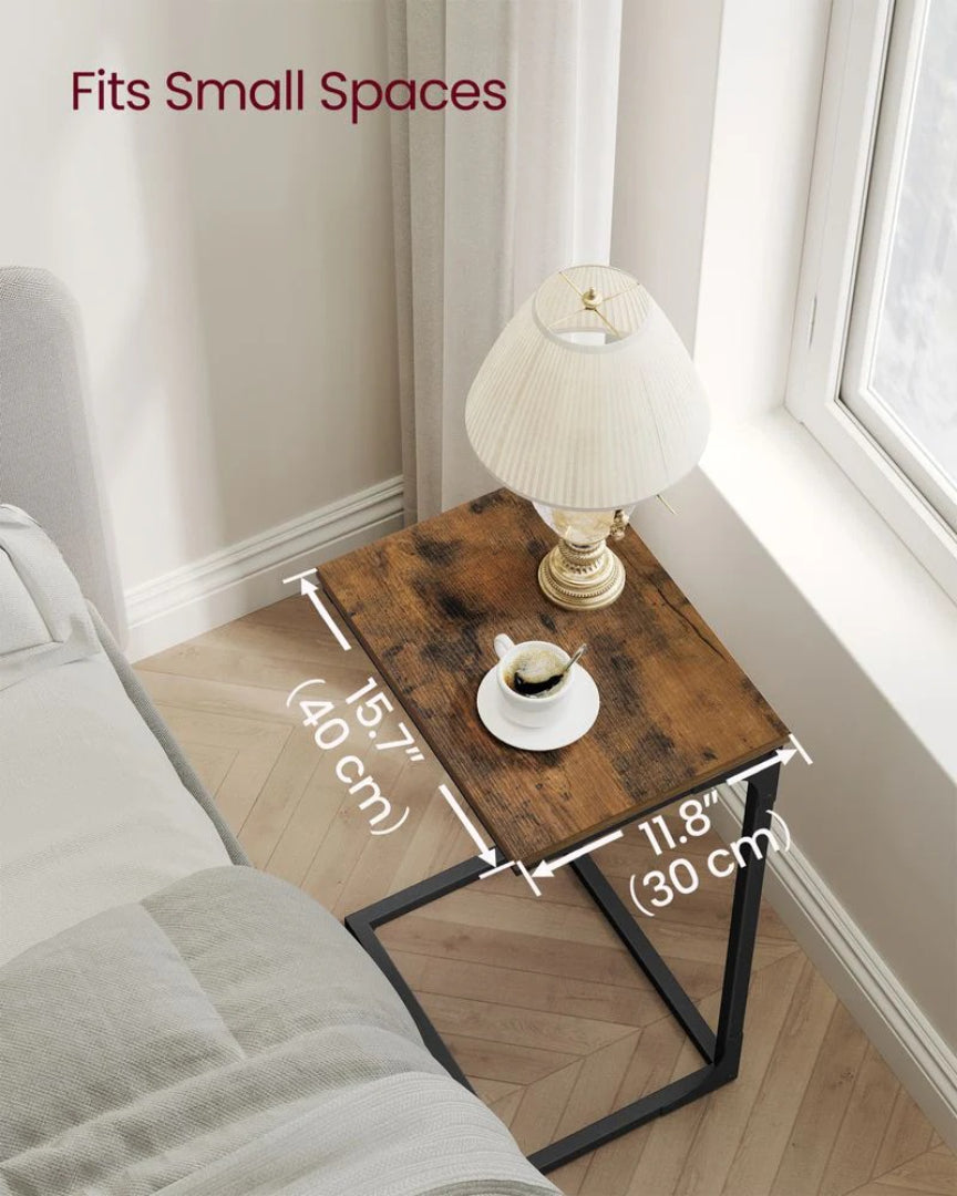 C-formet sidebord med metalstel og justerbare fødder, enkelt eller sæt med to, produktvisning 37 | Noreva Home