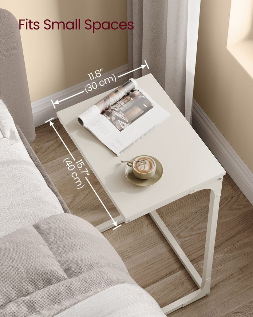 C-formet sidebord med metalstel og justerbare fødder, enkelt eller sæt med to, produktvisning 39 | Noreva Home