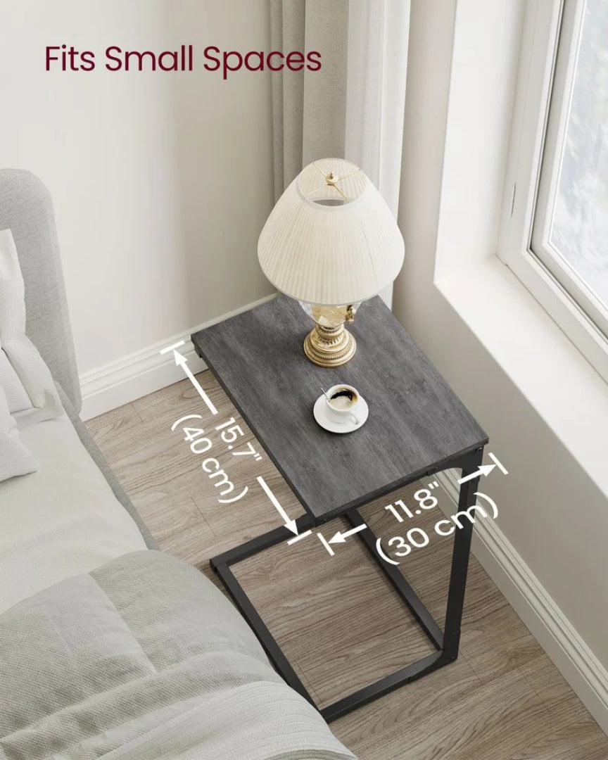 C-formet sidebord med metalstel og justerbare fødder, enkelt eller sæt med to, produktvisning 44 | Noreva Home