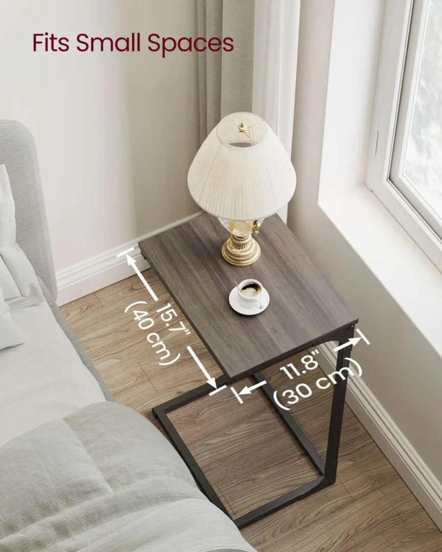 C-formet sidebord med metalstel og justerbare fødder, enkelt eller sæt med to, produktvisning 49 | Noreva Home