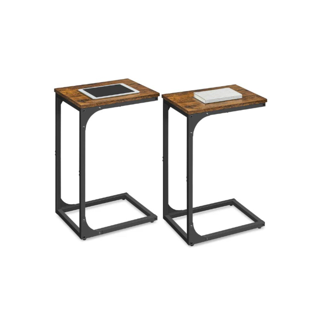C-formet sidebord til sofa med stålstel, enkelt eller sæt med to, produktvisning 8 | Noreva Home