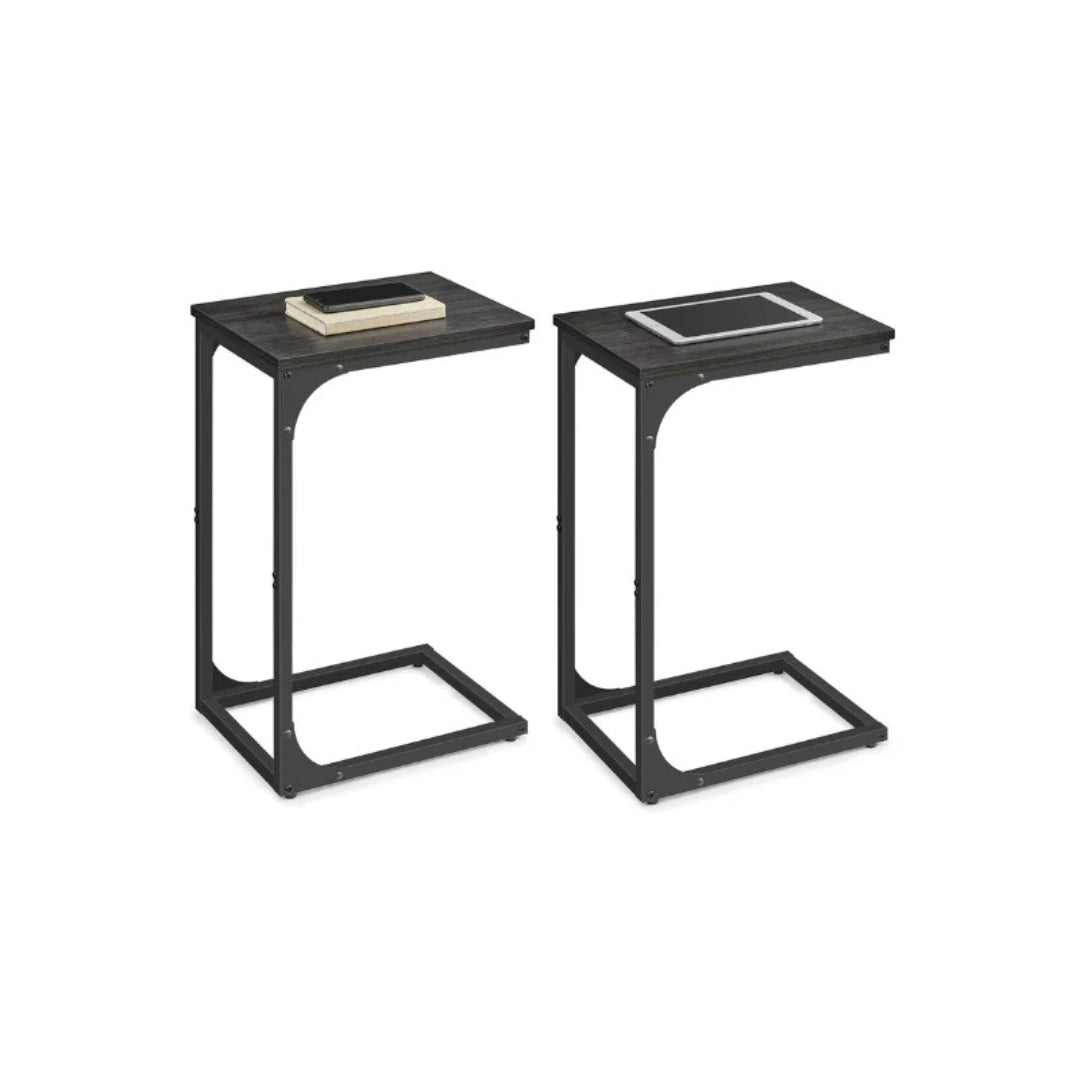 C-formet sidebord til sofa med stålstel, enkelt eller sæt med to, produktvisning 10 | Noreva Home