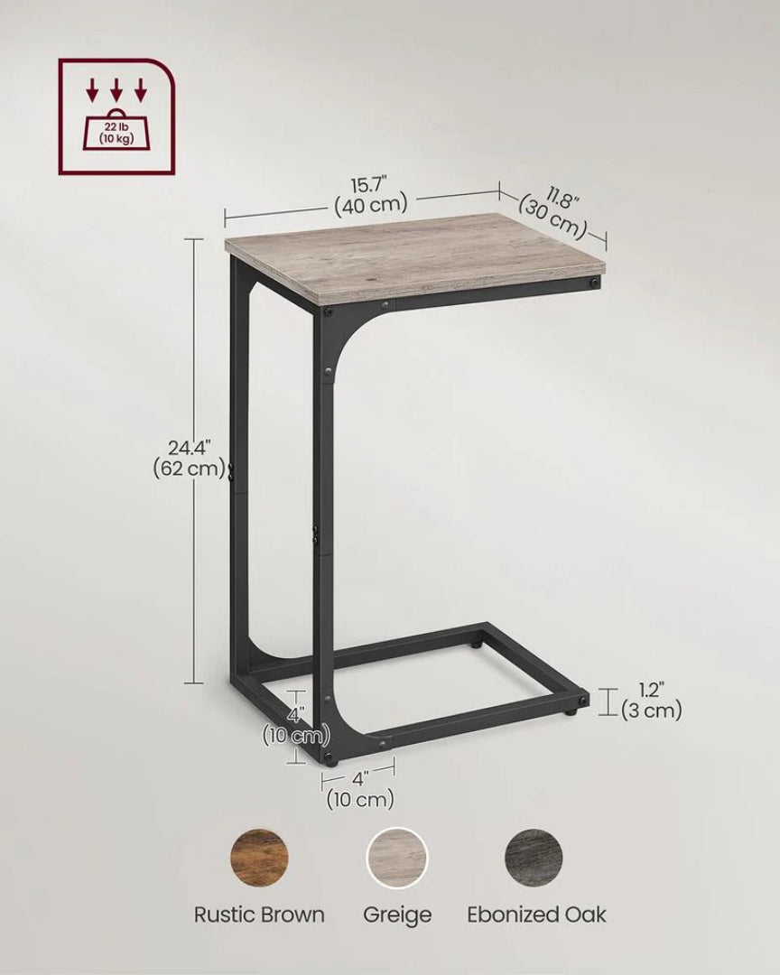 C-formet sidebord til sofa med stålstel, enkelt eller sæt med to, produktvisning 23 | Noreva Home