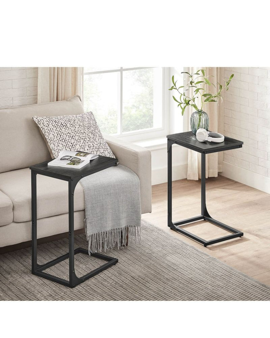 C-formet sidebord til sofa med stålstel, enkelt eller sæt med to, produktvisning 24 | Noreva Home
