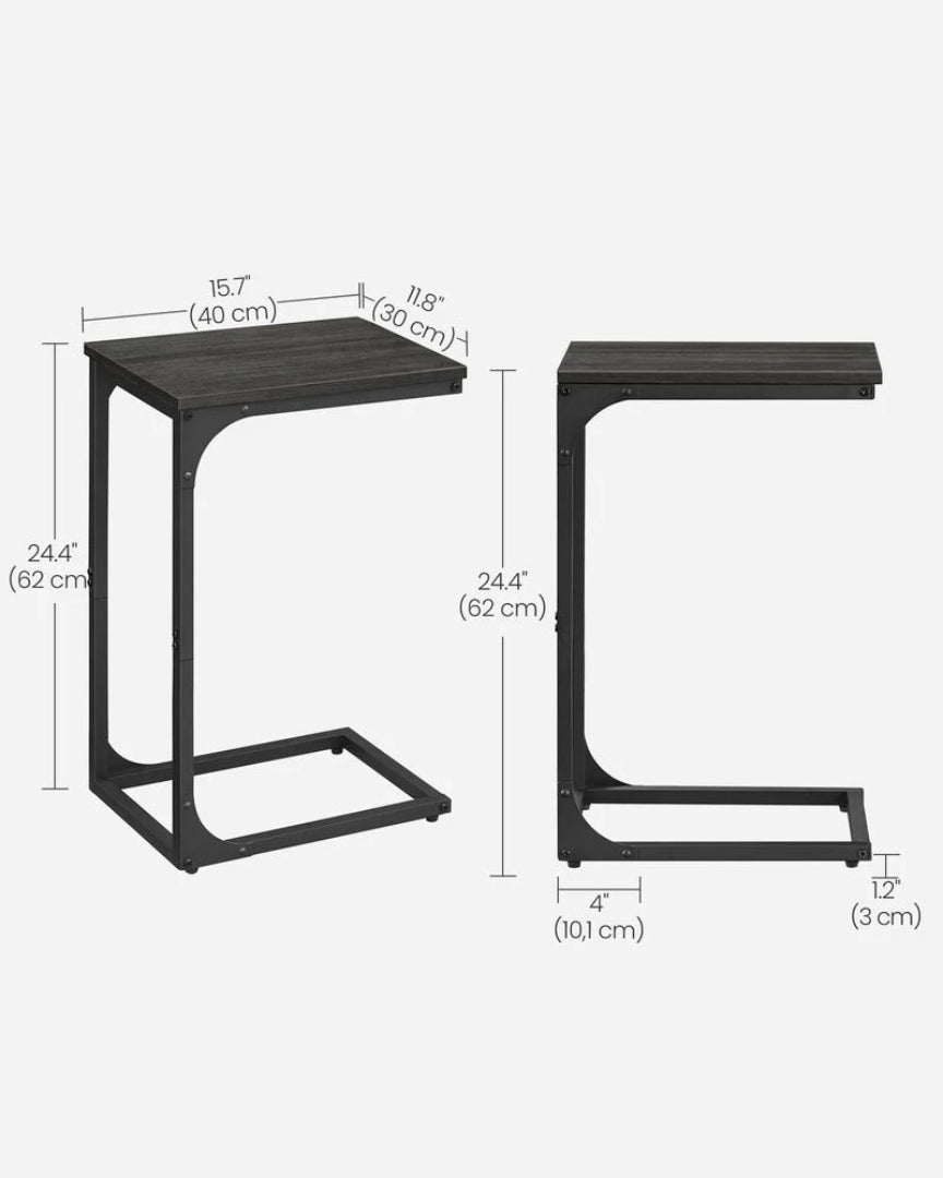 C-formet sidebord til sofa med stålstel, enkelt eller sæt med to, produktvisning 27 | Noreva Home