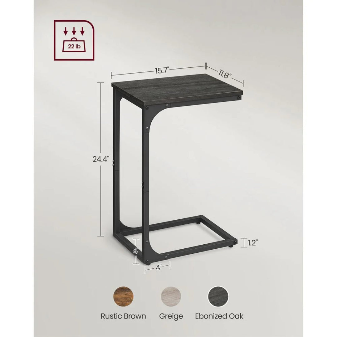 C-formet sidebord til sofa med stålstel, enkelt eller sæt med to, produktvisning 30 | Noreva Home