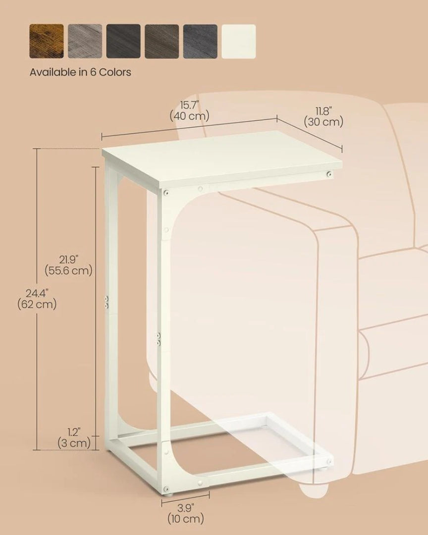 C-formet sidebord til sofa med stålstel, enkelt eller sæt med to, produktvisning 40 | Noreva Home
