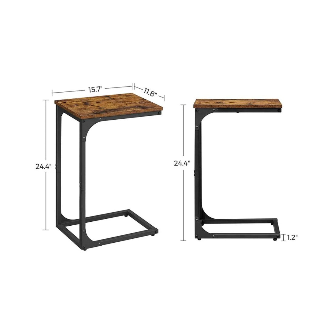 C-formet sidebord til sofa med stålstel, enkelt eller sæt med to, produktvisning 46 | Noreva Home