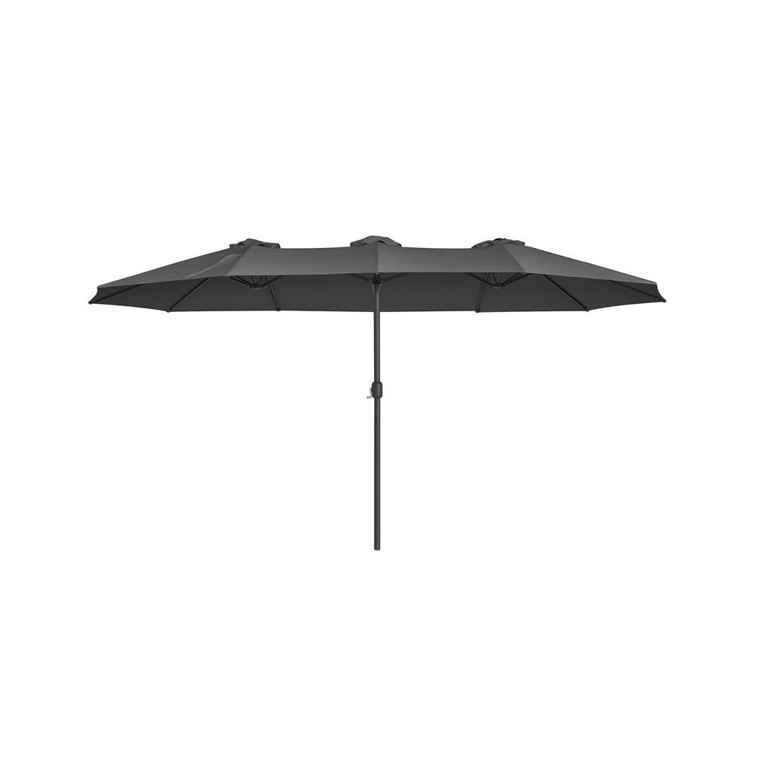 Dobbelt parasol 460 x 270 cm – UPF 50+ UV-beskyttelse – stålstativ Ø48 mm – med håndsvingsmekanisme – produktvisning 1 | Noreva Home