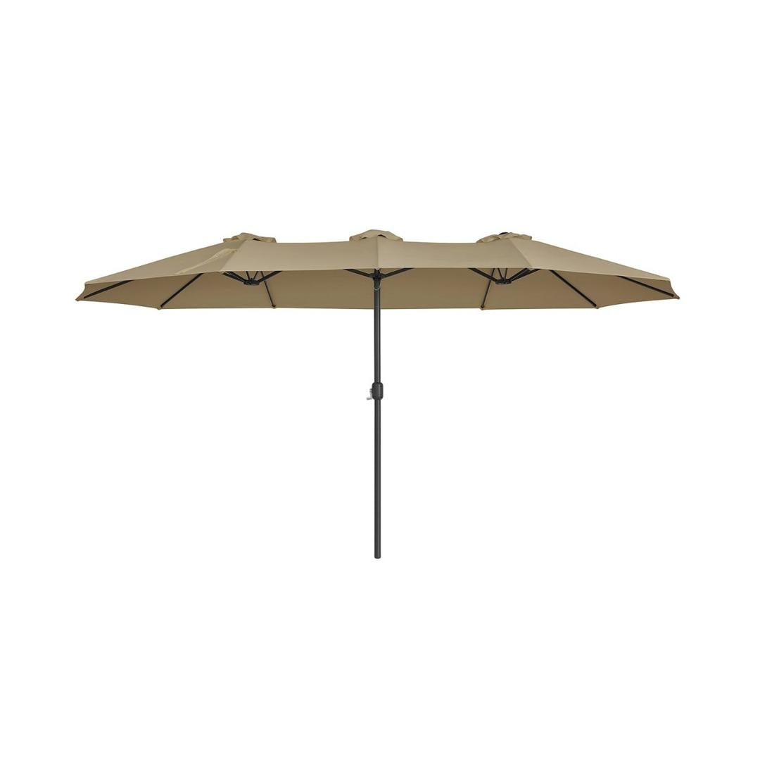 Dobbelt parasol 460 x 270 cm – UPF 50+ UV-beskyttelse – stålstativ Ø48 mm – med håndsvingsmekanisme – produktvisning 2 | Noreva Home