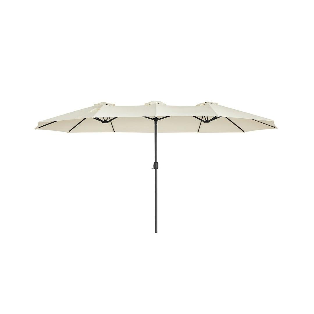 Dobbelt parasol 460 x 270 cm – UPF 50+ UV-beskyttelse – stålstativ Ø48 mm – med håndsvingsmekanisme – produktvisning 3 | Noreva Home