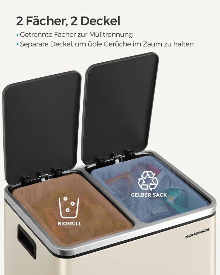 Dobbelt pedalspand 30L med to rum – produktvisning 8 | Noreva Home