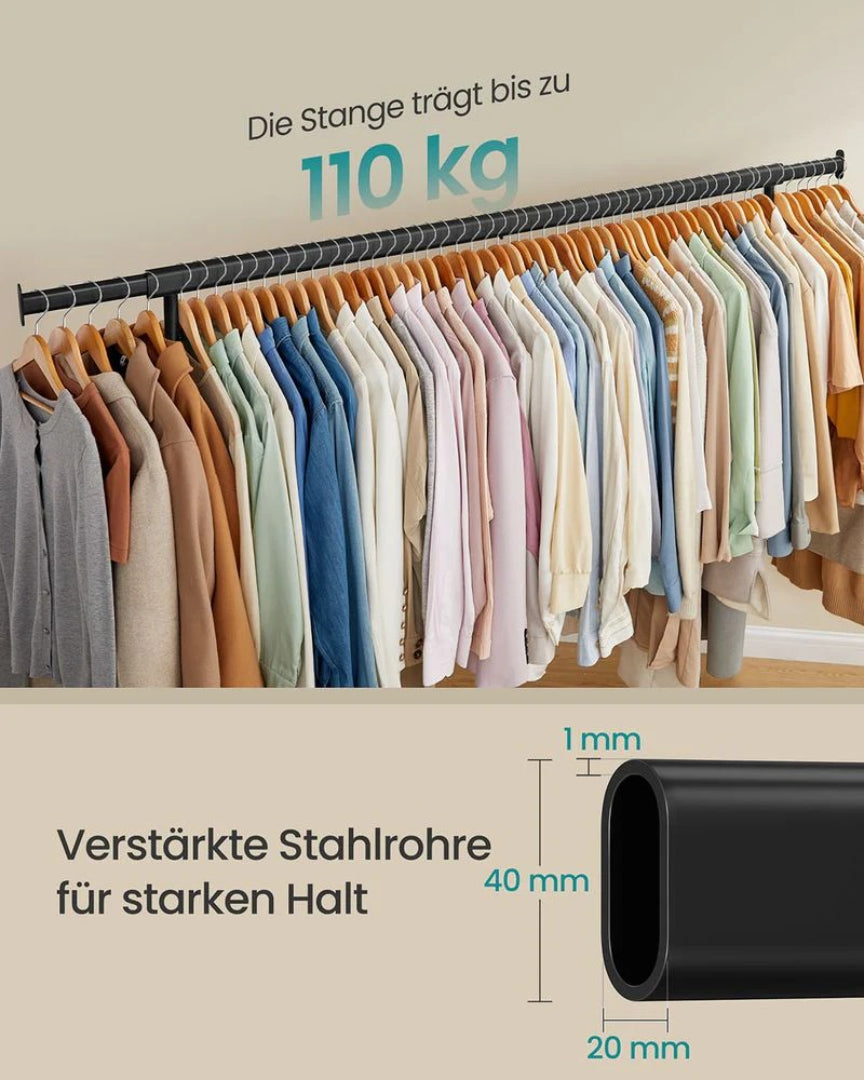 Ekstra kraftig udtrækkelig tøjstativ på hjul – produktvisning 3 | Noreva Home