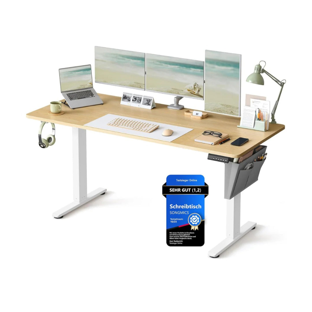Elektrisk højdejusterbart skrivebord med 4 hukommelser og USB-C – produktvisning 1 | Noreva Home