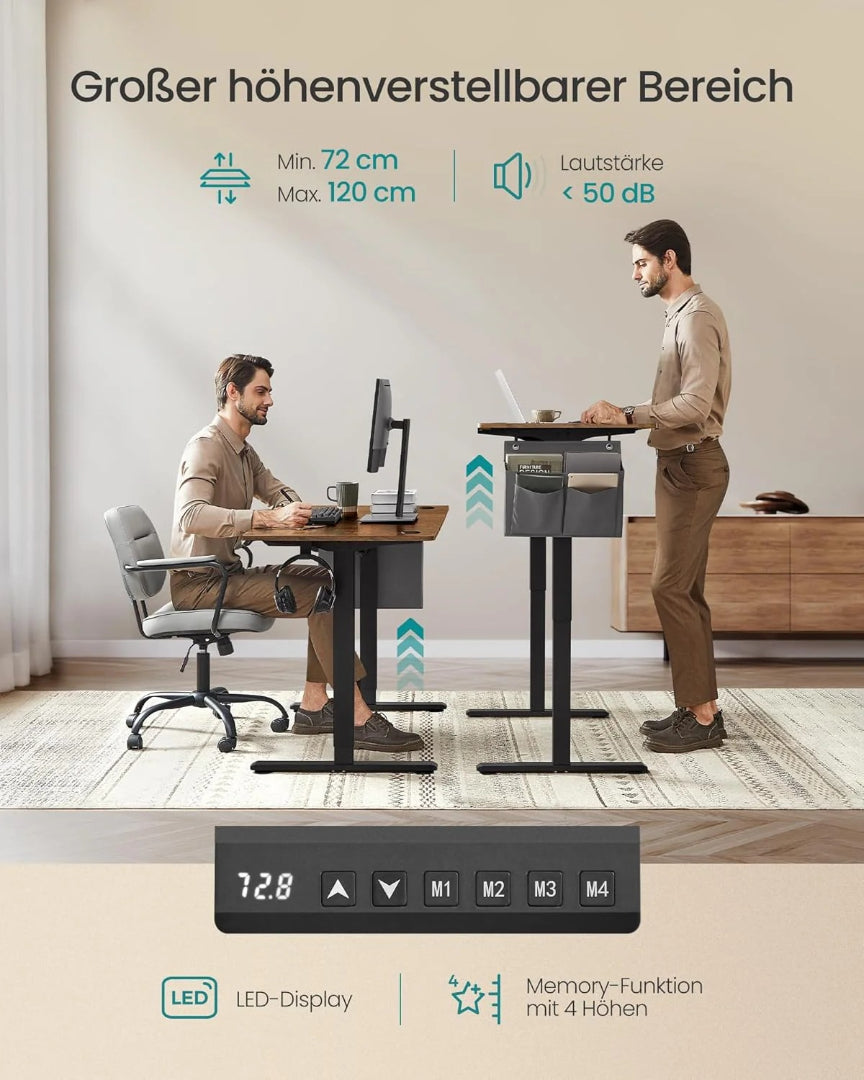 Elektrisk højdejusterbart skrivebord med 4 hukommelser og USB-C – produktvisning 14 | Noreva Home