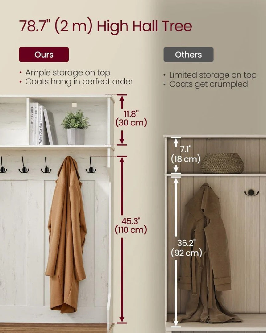 Entrégarderobe med bænk, skoskab og knager, produktvisning 5 | Noreva Home