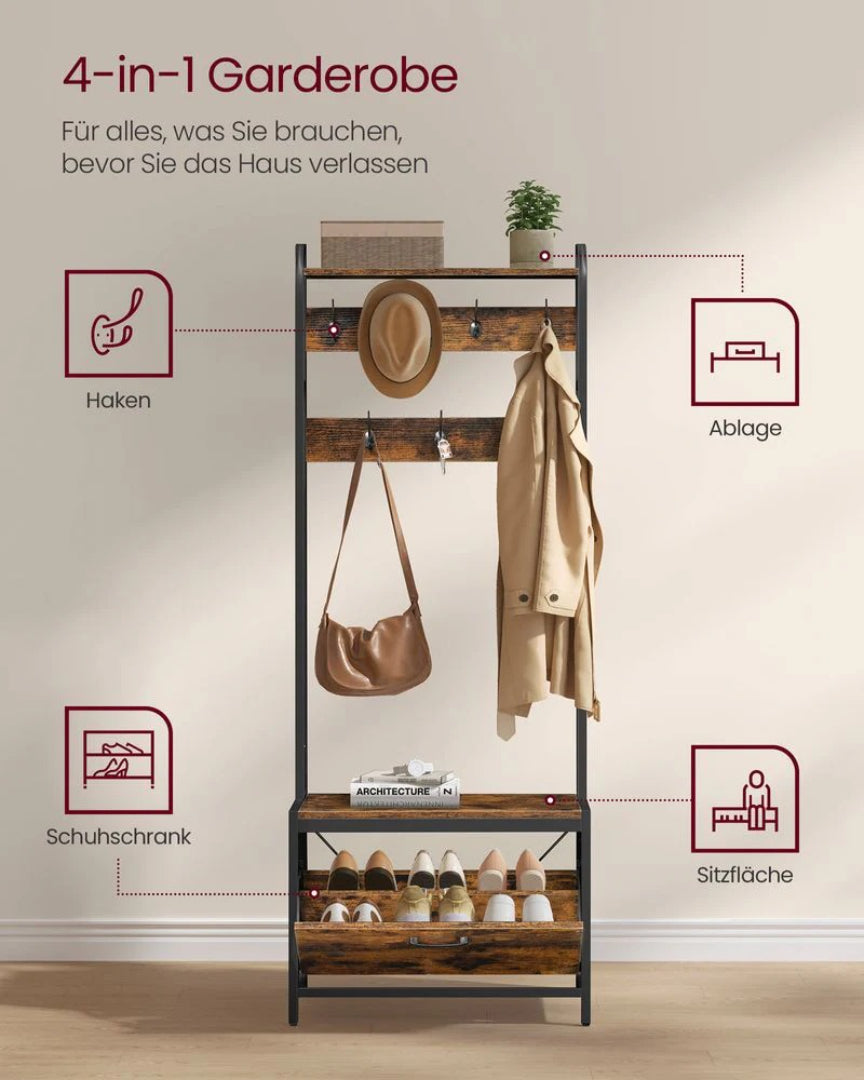 Entrégarderobe med skoskab og garderobestativ – produktvisning 3 | Noreva Home