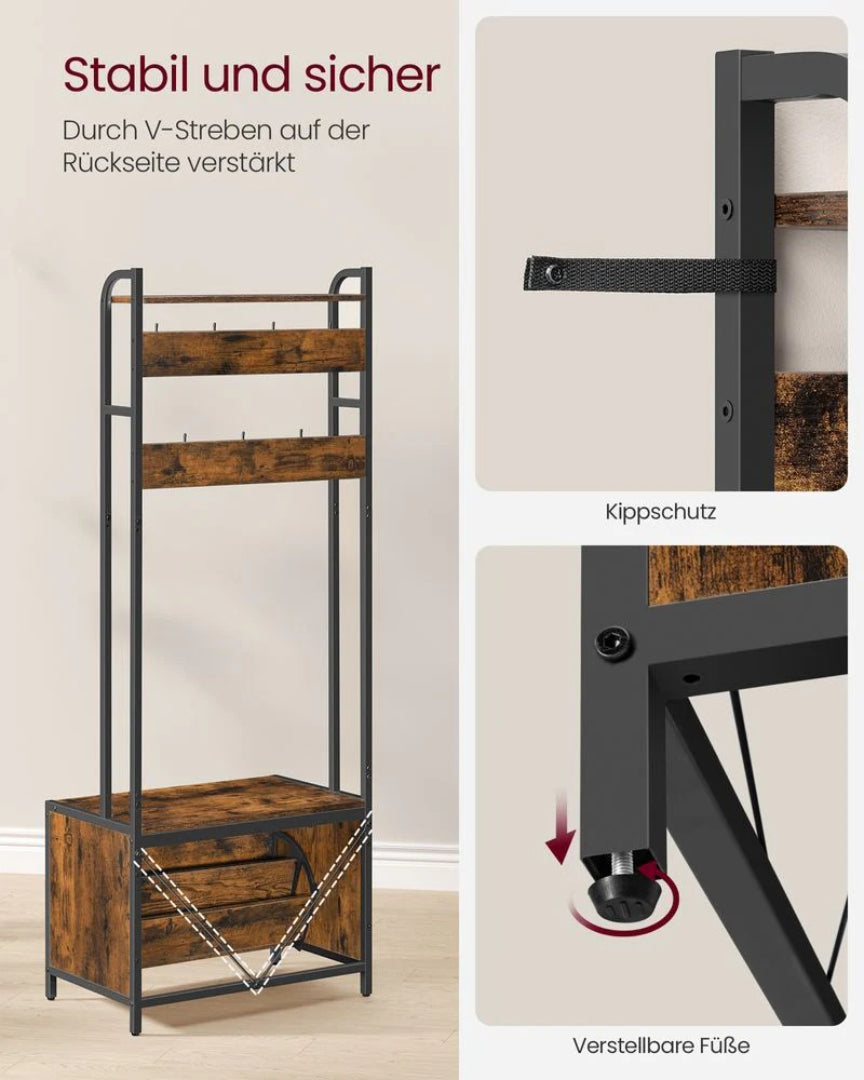 Entrégarderobe med skoskab og garderobestativ – produktvisning 6 | Noreva Home