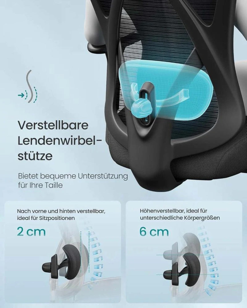 Ergonomisk kontorstol med justerbar ryg og armlæn – produktvisning 8 | Noreva Home