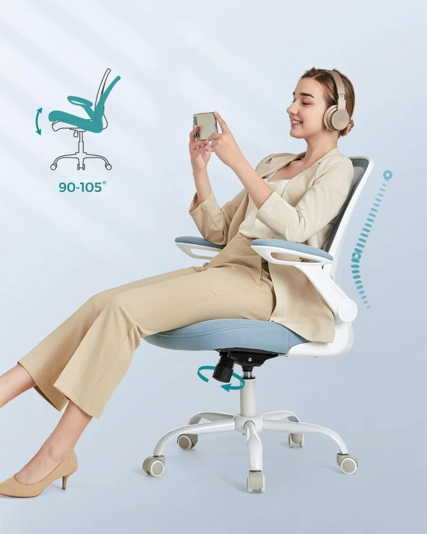 Ergonomisk kontorstol med justerbare armlæn og mesh-ryg – produktvisning 7 | Noreva Home