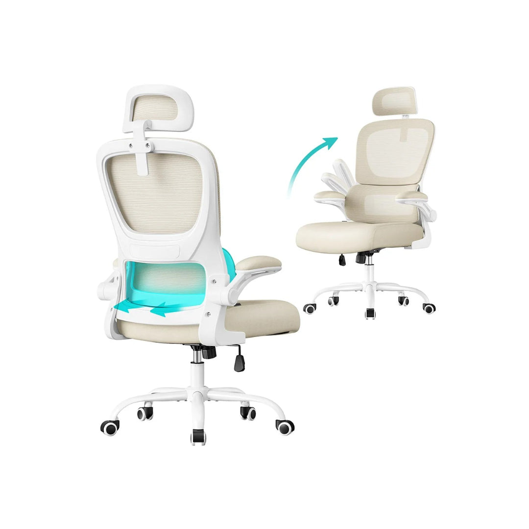 Ergonomisk kontorstol med mesh-ryg og nakkestøtte – produktvisning 3 | Noreva Home