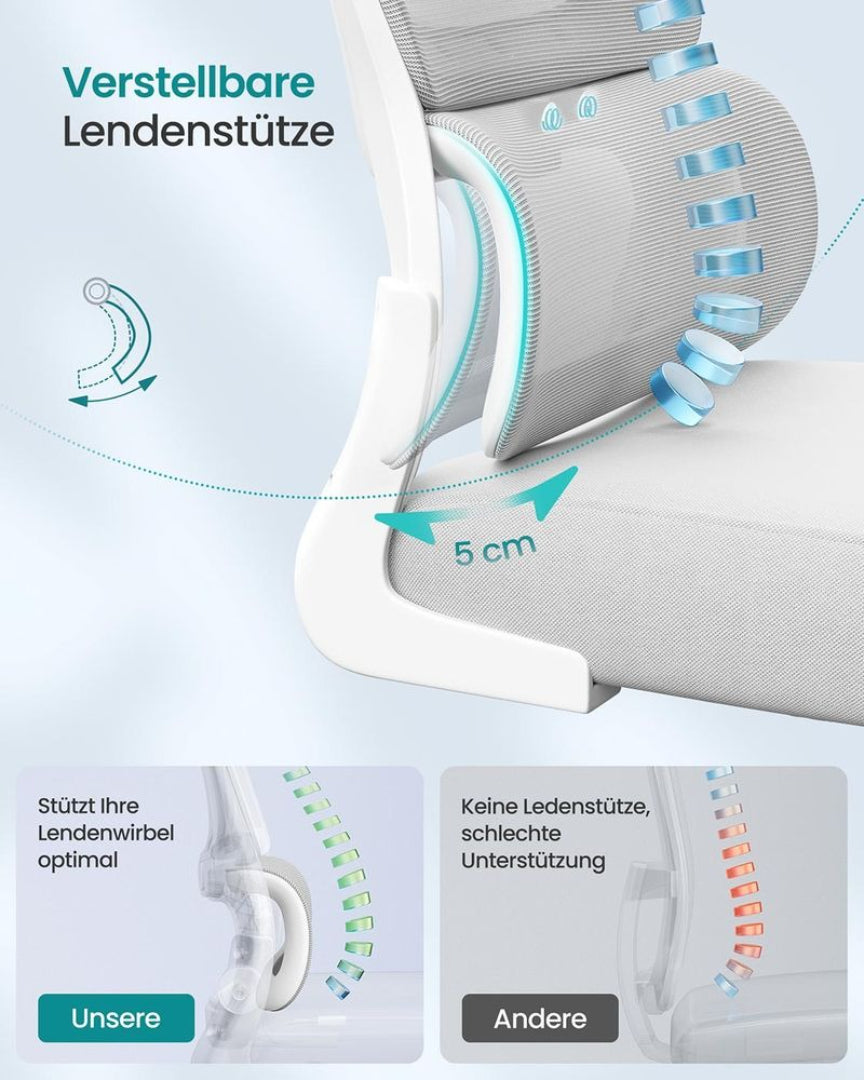 Ergonomisk kontorstol med mesh-ryg og nakkestøtte – produktvisning 5 | Noreva Home