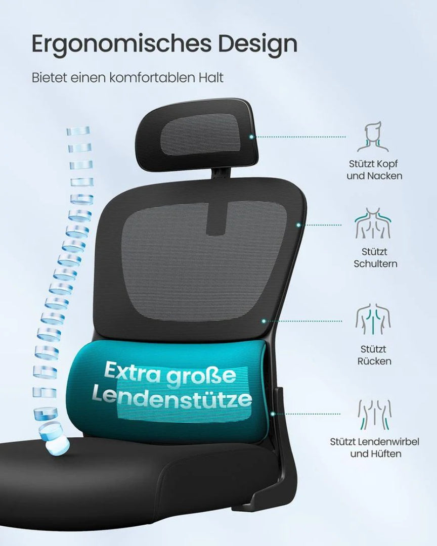Ergonomisk kontorstol med mesh-ryg og nakkestøtte – produktvisning 7 | Noreva Home