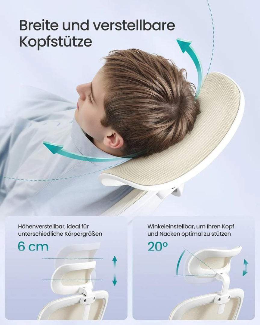 Ergonomisk kontorstol med mesh-ryg og nakkestøtte – produktvisning 8 | Noreva Home