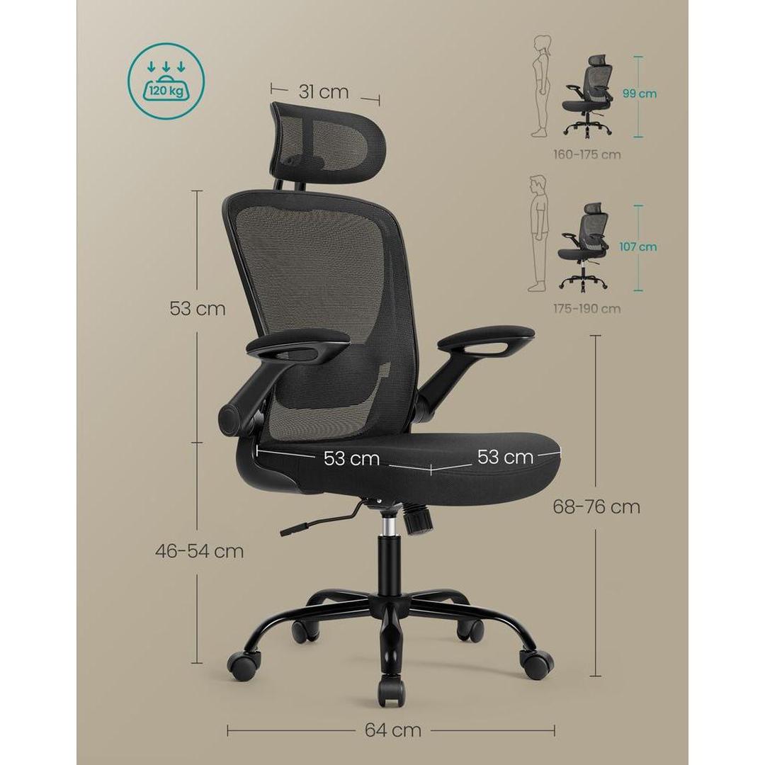 Ergonomisk kontorstol med nakkestøtte og justerbar ryglæn – produktvisning 8 | Noreva Home