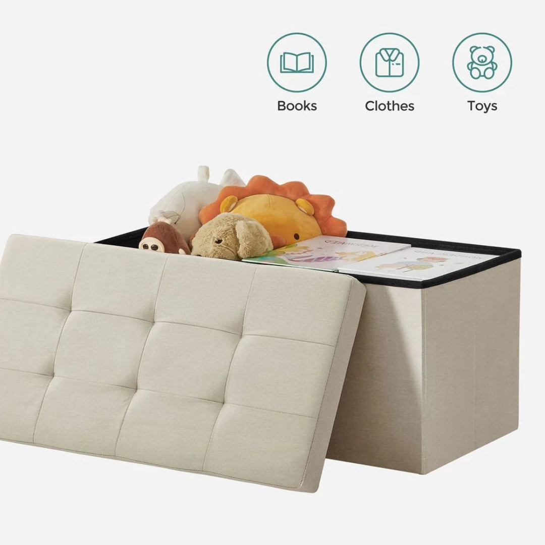 Foldbar opbevaringsbænk med låg, 30 in bred, produktvisning 13 | Noreva Home
