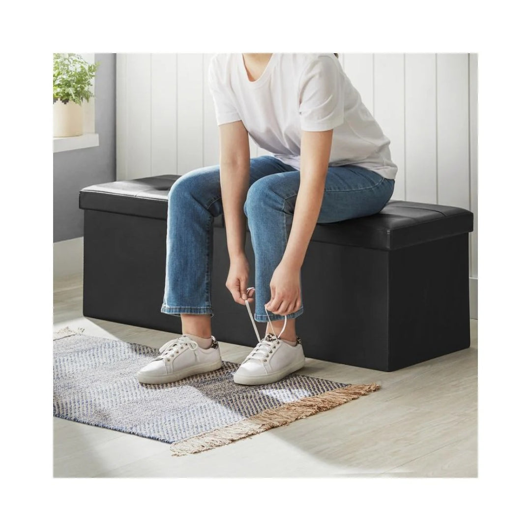 Foldbar opbevaringsbænk på 43 in med vippelåg og rumdeler, produktvisning 7 | Noreva Home
