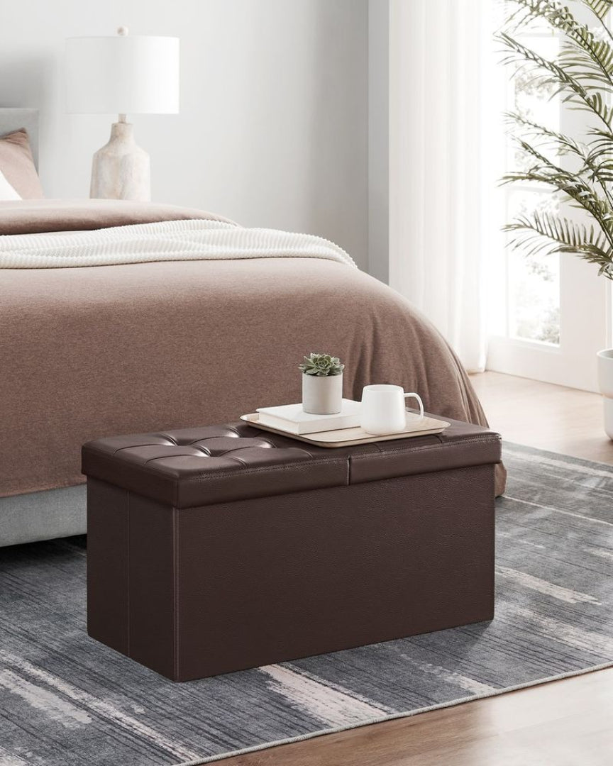 Foldbar opbevaringsbænk på 43 in med vippelåg og rumdeler, produktvisning 13 | Noreva Home