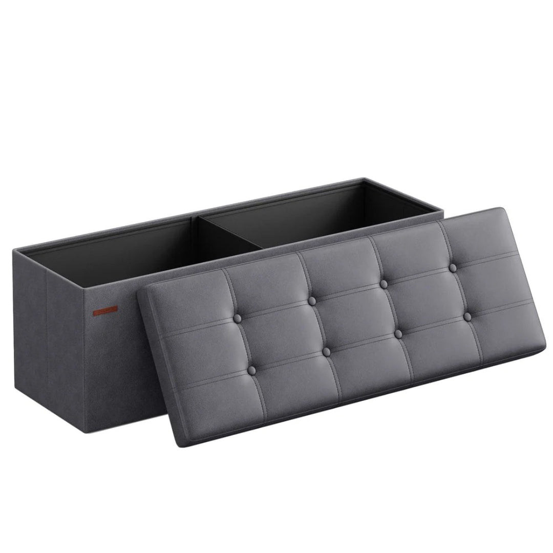 Foldbar opbevaringspuf med låg, 30 eller 43 in bred, produktvisning 6 | Noreva Home