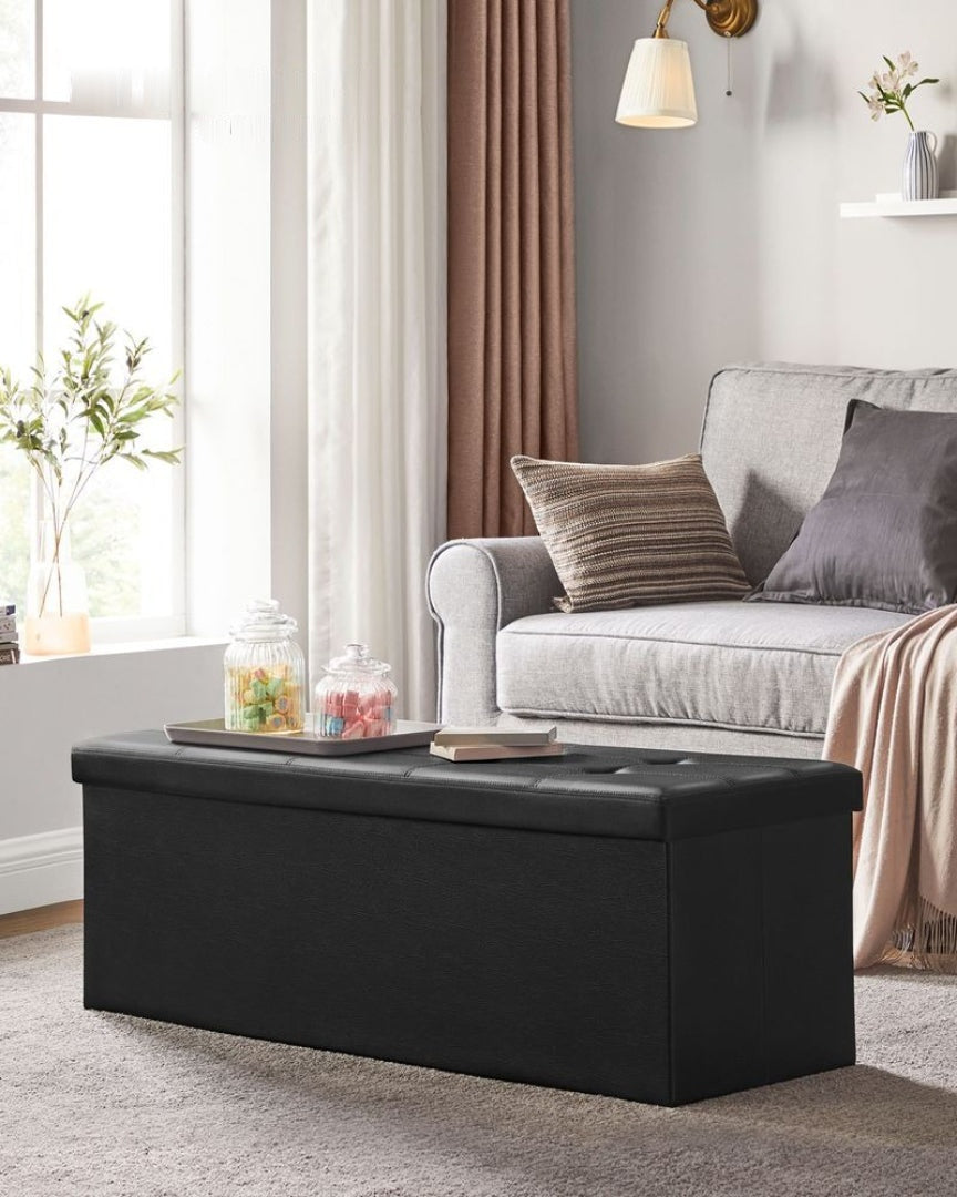 Foldbar opbevaringspuf med låg, 30 eller 43 in bred, produktvisning 17 | Noreva Home