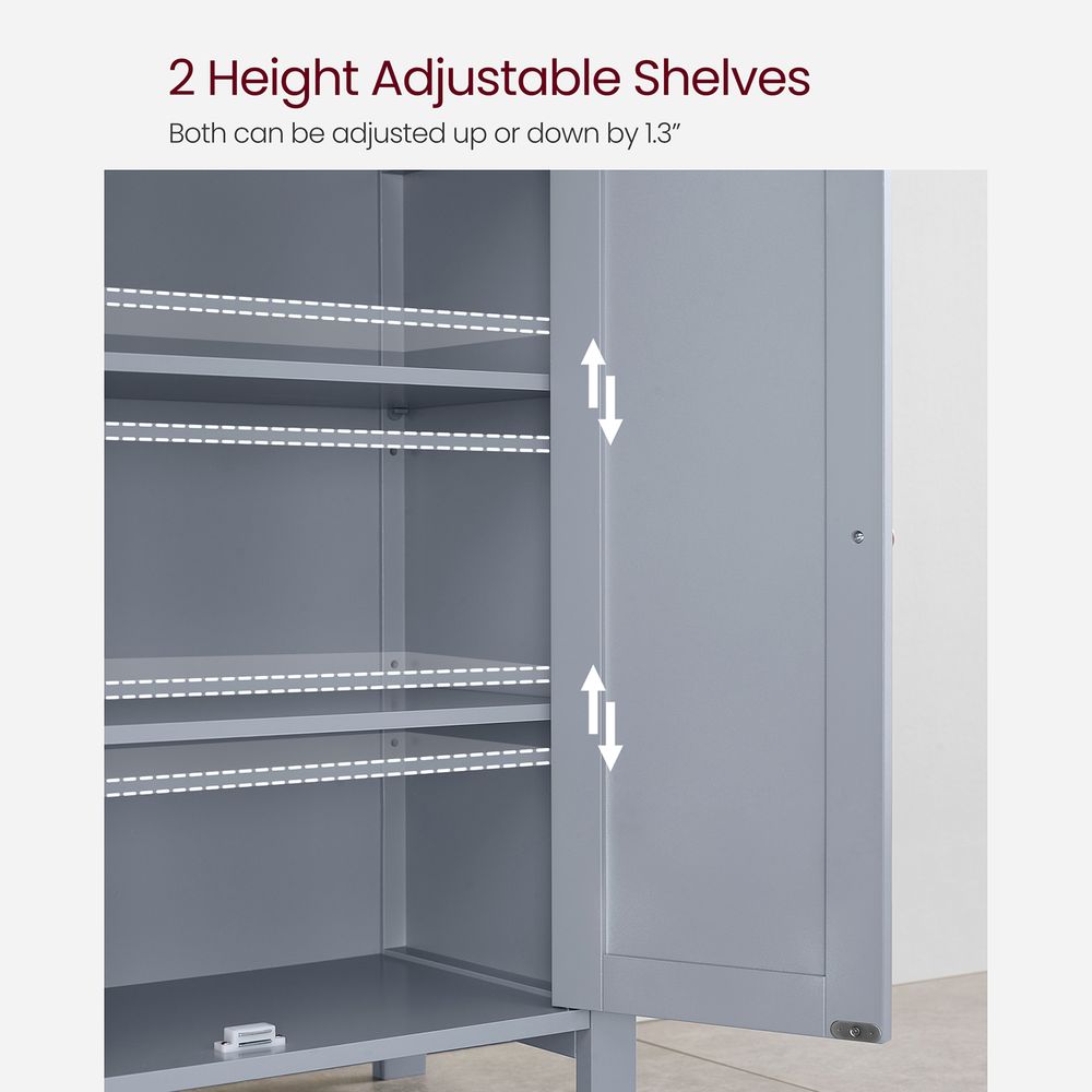 Fritstående badeværelsesskab med 2 justerbare hylder, produktvisning 29 | Noreva Home