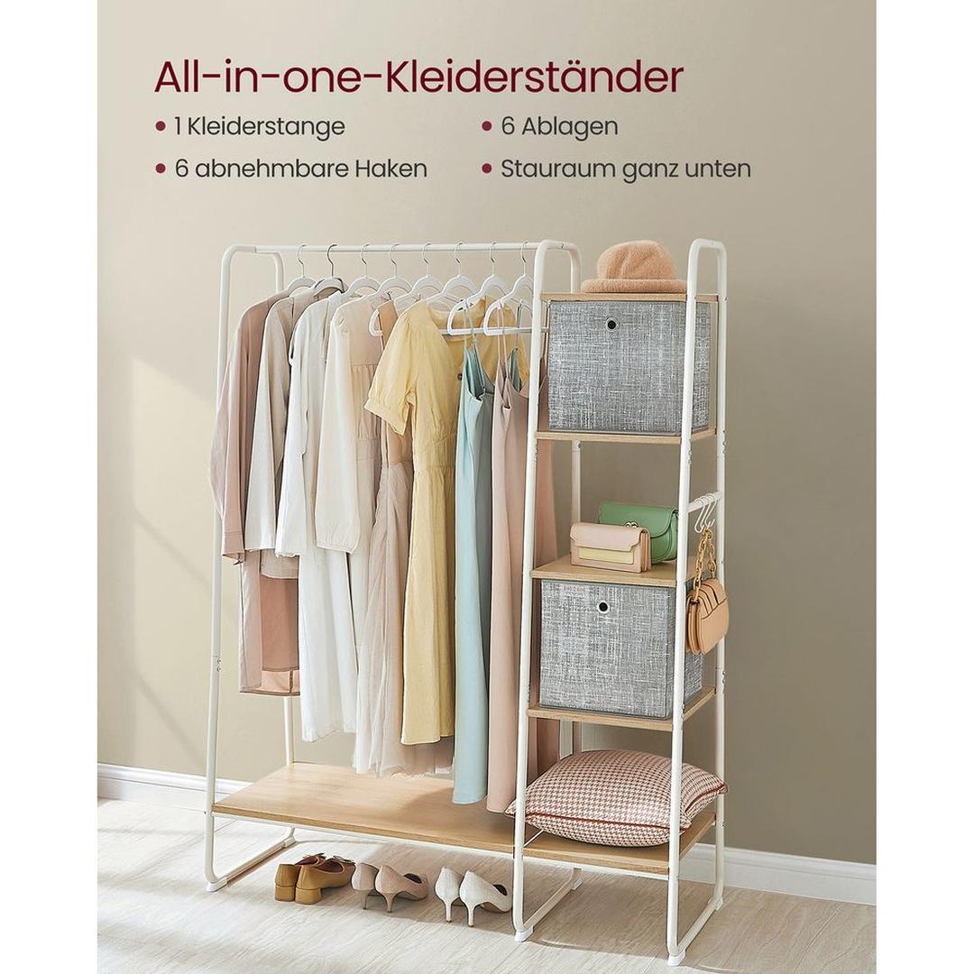 Fritstående Knagerække med 6 Kroge – Stående Tøjstativ til Jakker – produktvisning 15 | Noreva Home