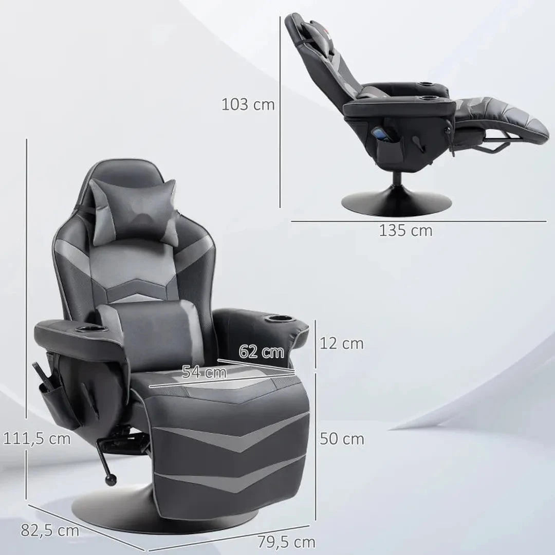 Gamingstol med massagefunktion – justerbar ryglæn – produktvisning 6 | Noreva Home