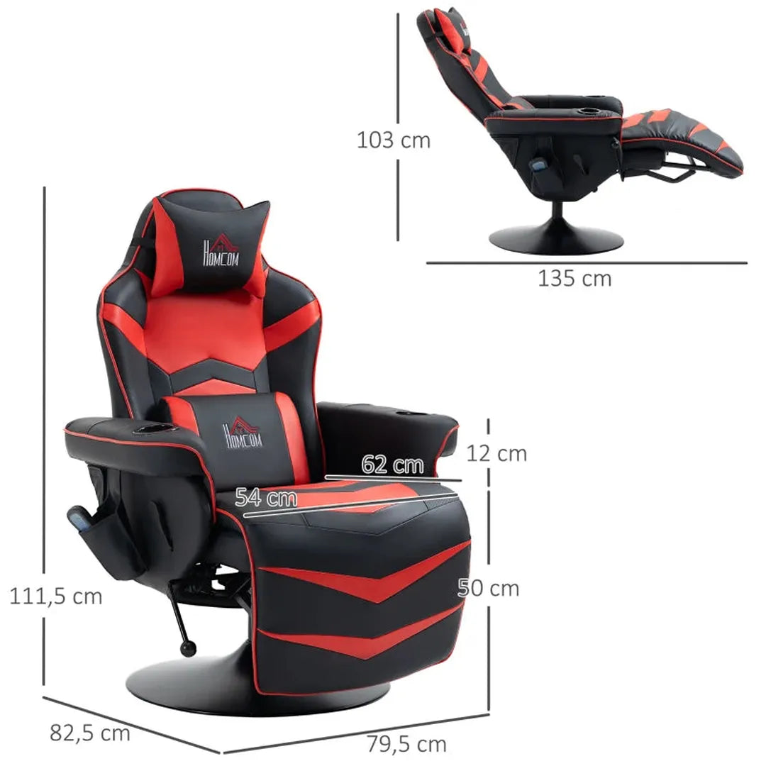 Gamingstol med massagefunktion – justerbar ryglæn – produktvisning 8 | Noreva Home