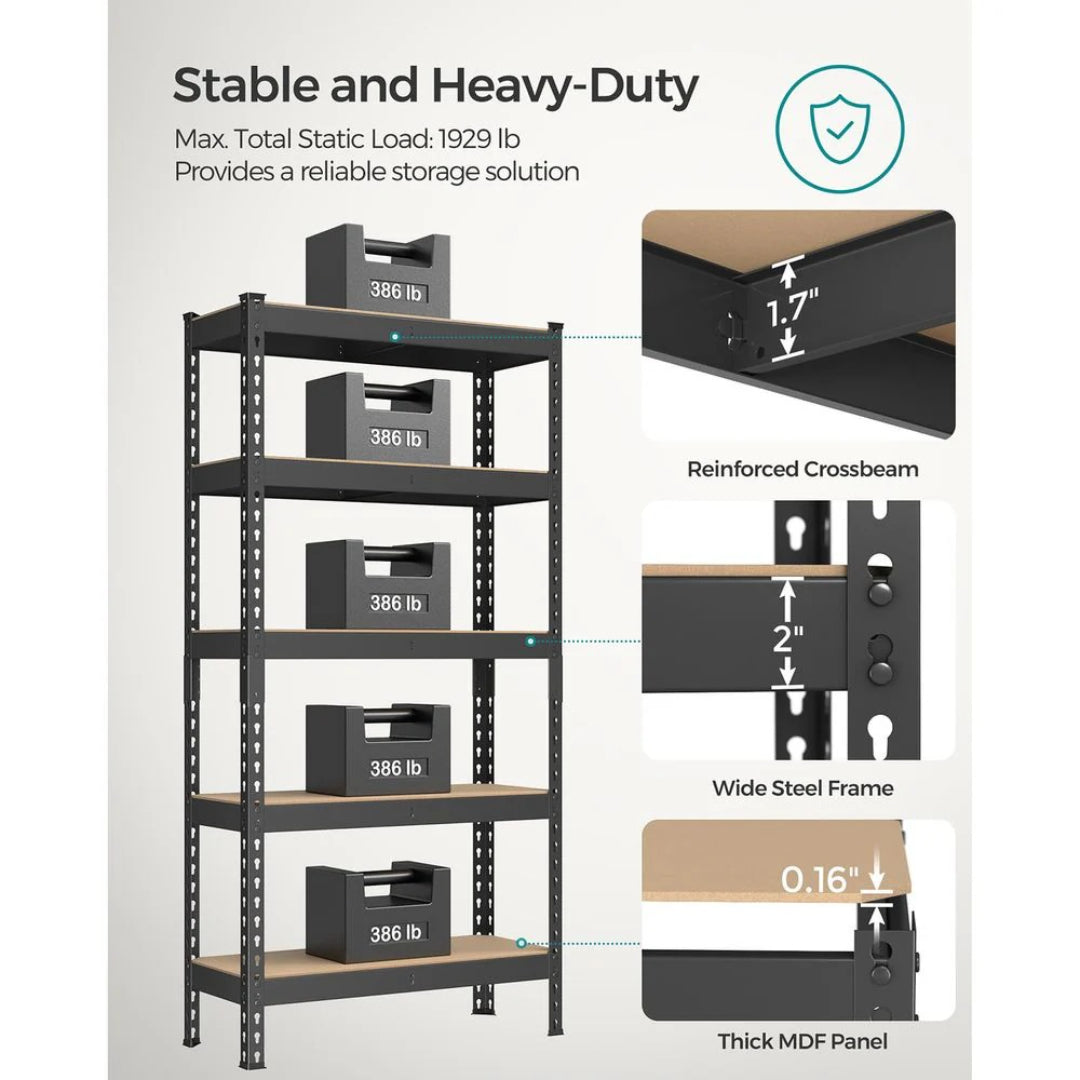 Garagereol med 5 justerbare niveauer, stålstel og MDF, produktvisning 13 | Noreva Home