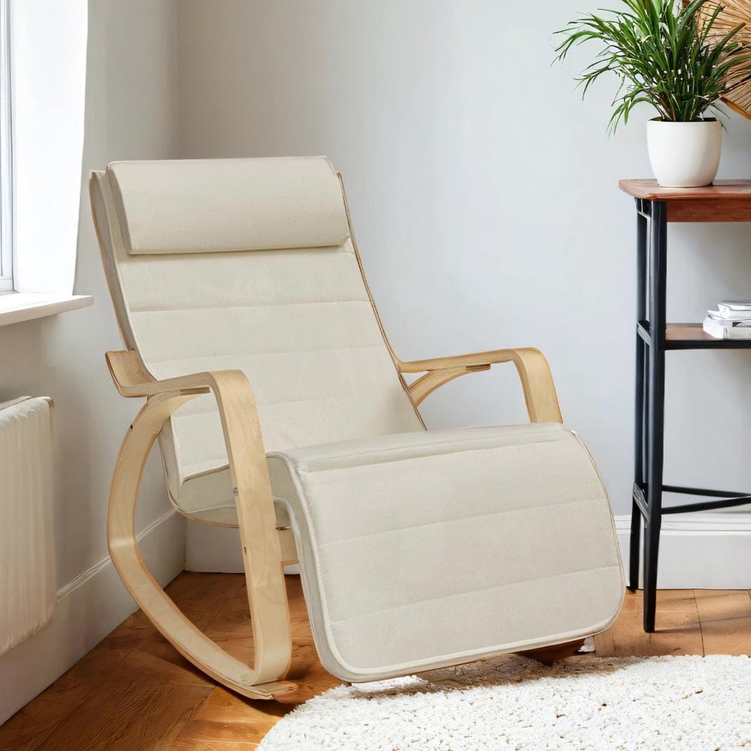 Gyngestol med 5-trins justerbar fodstøtte og armlæn – produktvisning 4 | Noreva Home