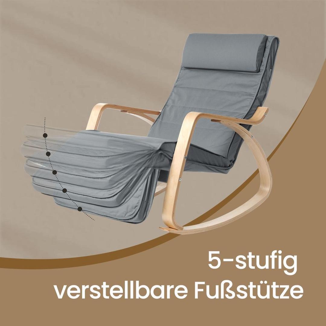 Gyngestol med 5-trins justerbar fodstøtte og armlæn – produktvisning 10 | Noreva Home