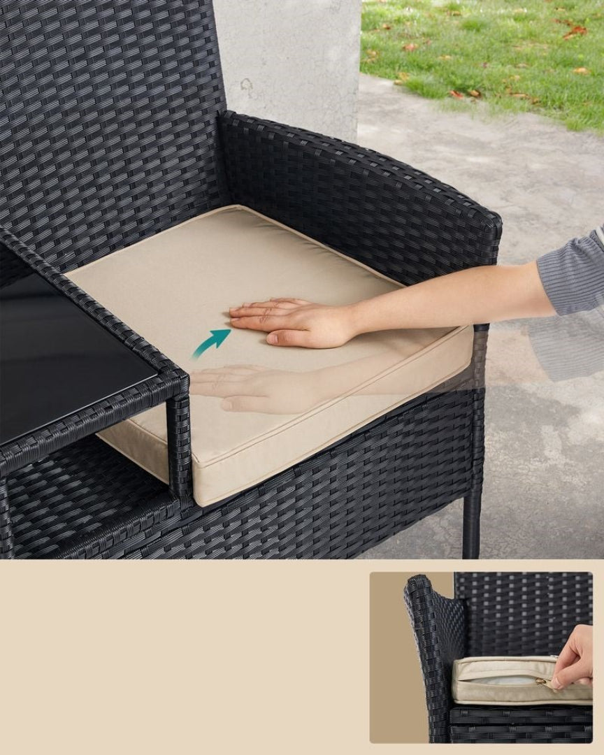 Havebænk med bord – udendørs rattan havesæt – produktvisning 2 | Noreva Home