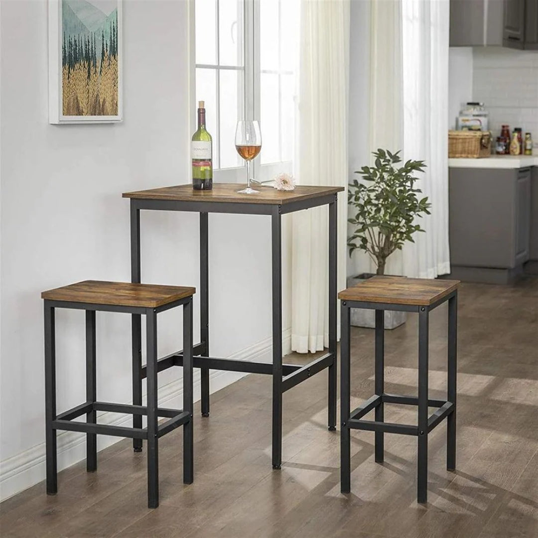 Højt barbord, kvadratisk pubbord med stålstel, produktvisning 24 | Noreva Home