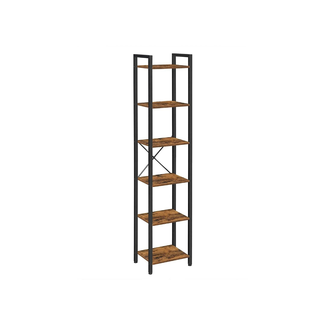 Industriel bogreol med 6 hylder og metalramme – produktvisning 2 | Noreva Home