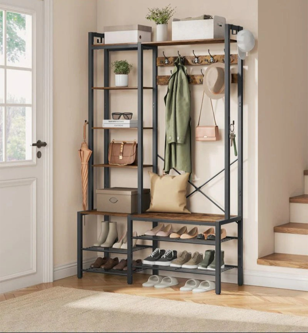Industriel entrémøbel med bænk – produktvisning 3 | Noreva Home