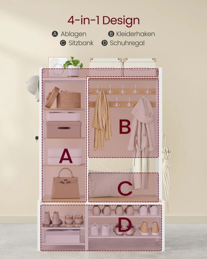 Industriel entrémøbel med bænk – produktvisning 5 | Noreva Home