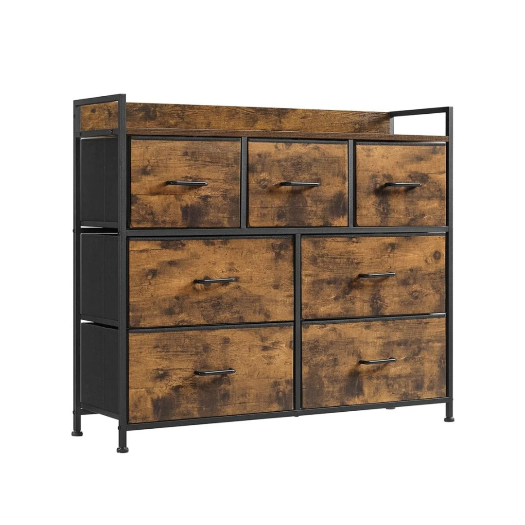 Industriel kommode med 7 stofskuffer – produktvisning 2 | Noreva Home