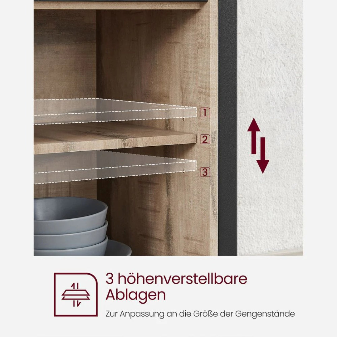 Industriel skænk med skydedøre 100 cm – produktvisning 12 | Noreva Home