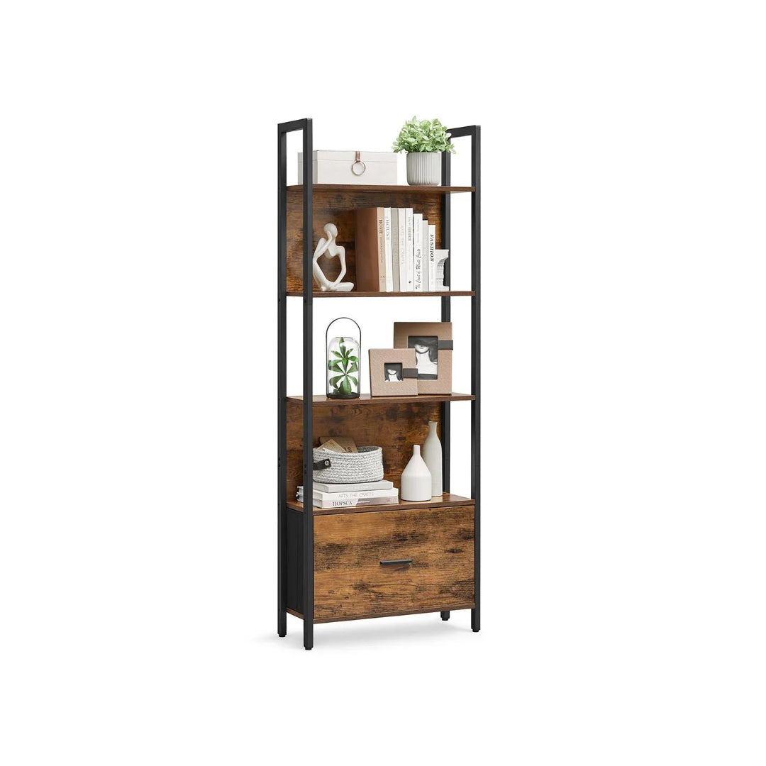 Industriel stige reol med skuffe 5 hylder – produktvisning 2 | Noreva Home